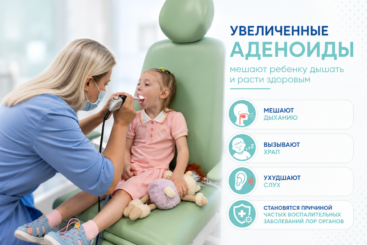 Храп, дыхание через рот, частые отиты — симптомы, которые нельзя игнорировать.