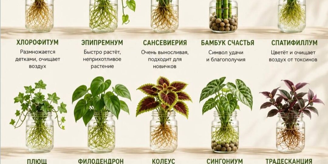 Горшок лишний: 15 растений, которым для жизни достаточно стакана воды