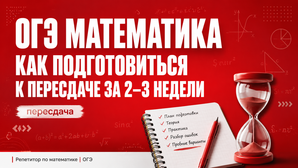 Подготовка к пересдаче ОГЭ по математике за две три недели