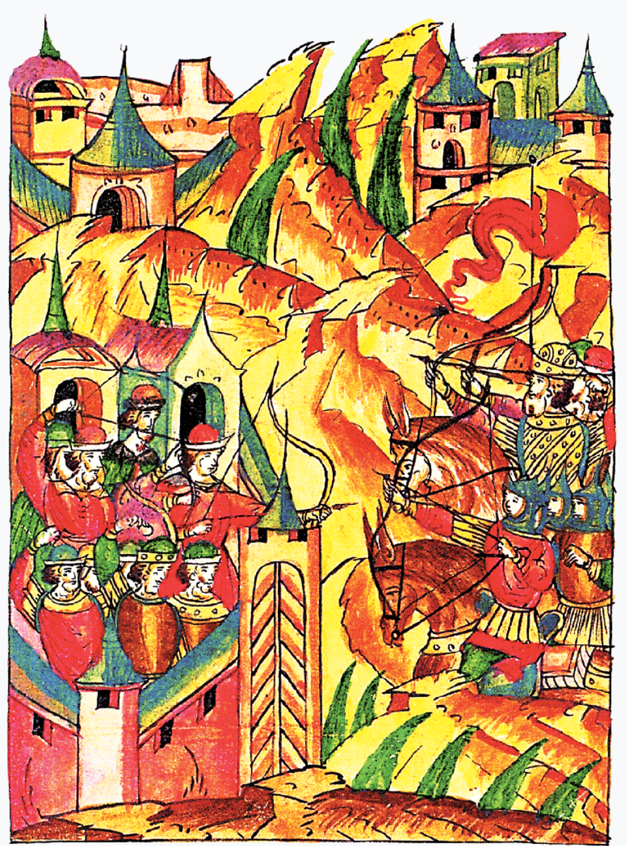 Миниатюра, Лицевой летописный свод   Осады Смоленска (1404)  https://ru.wikipedia.org/