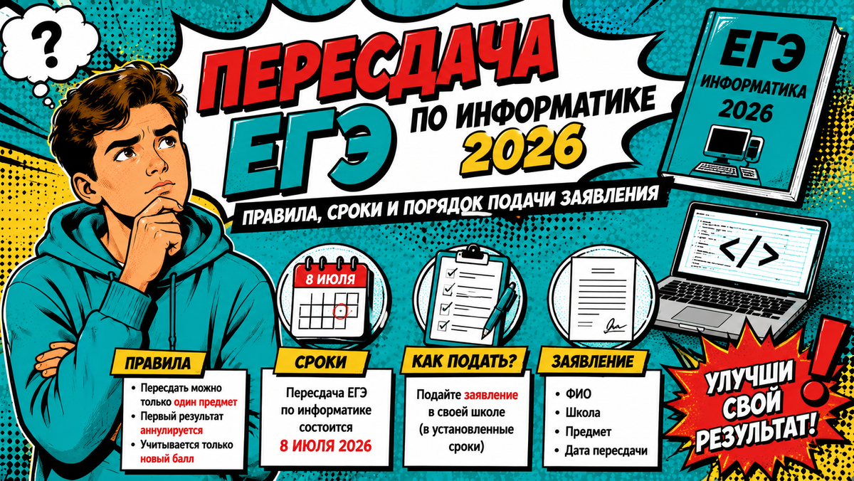 Пересдача ЕГЭ по информатике 2026