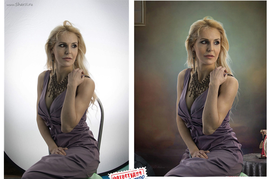 Портрет до и после Photoshop
