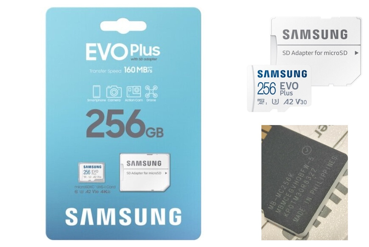 Карта памяти Samsung microSDXC 256Gb EVO Plus UHS-I U3 V30 A2 + ADP 160 Mb/s NEW