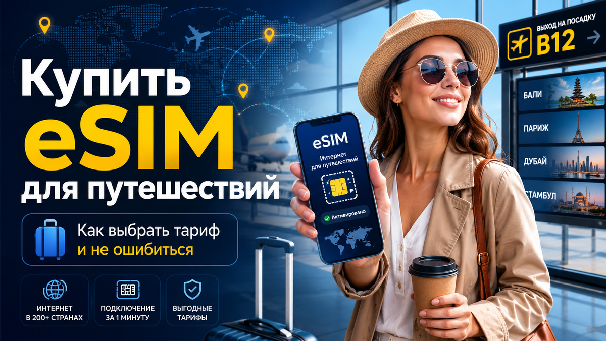 Как купить eSIM для путешествий и выбрать интернет за границей