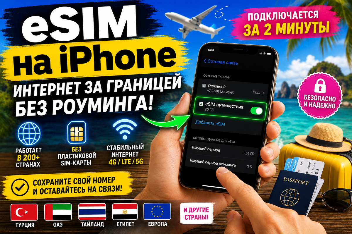 eSIM на iPhone: как проверить поддержку и подключить интернет за границей