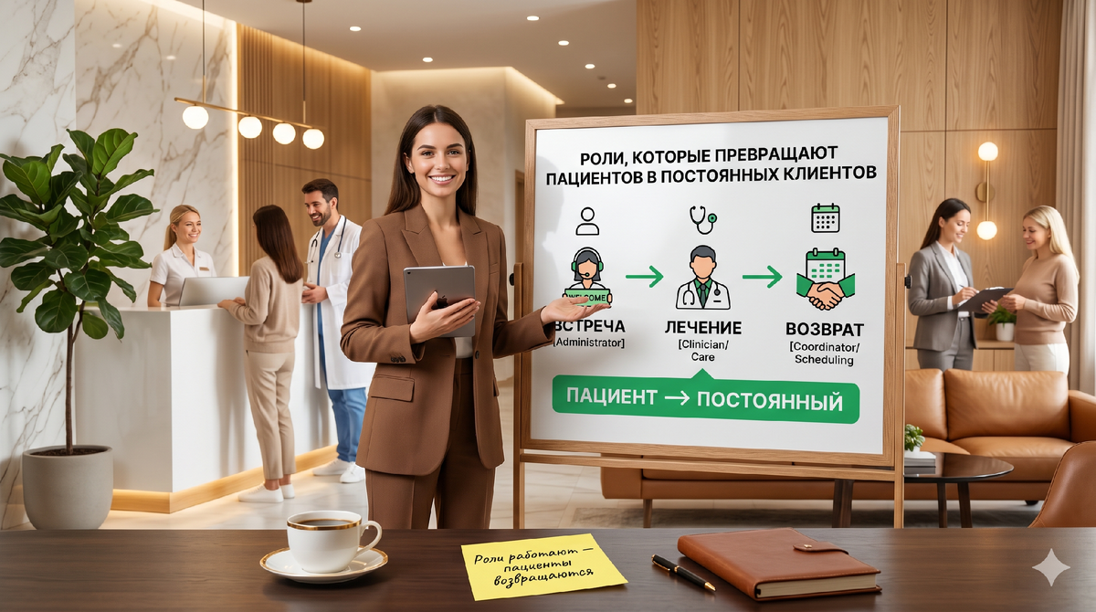 Кто за что отвечает в клинике: роли, которые превращают пациентов в постоянных клиентов — простые формулы и реальный пример