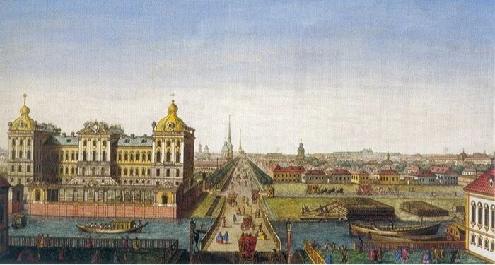 В С Садовников .Вид Аничкова дворца, 1862 год