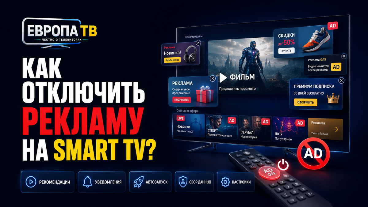 Как отключить рекламу на Smart TV