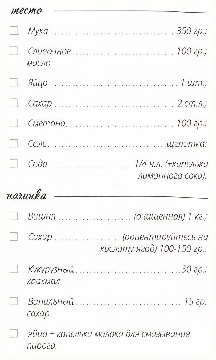Рецепт вишневого пирога