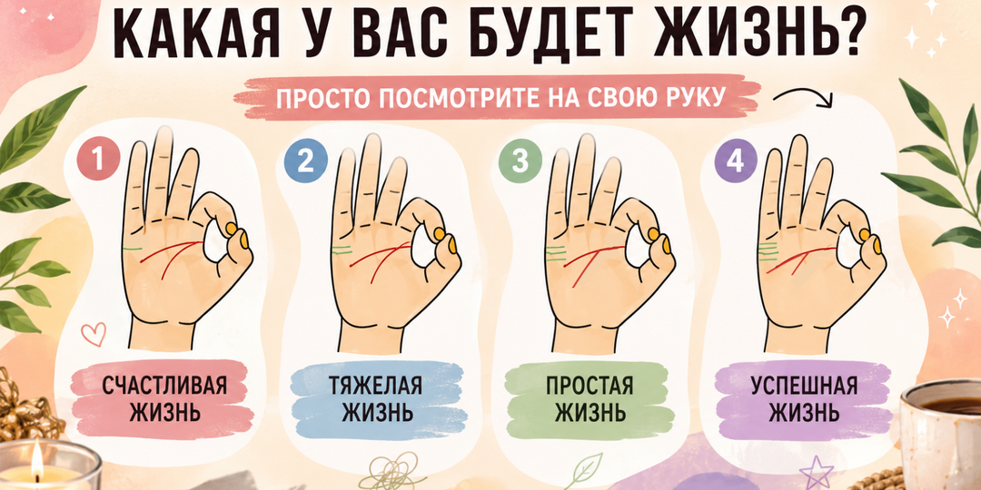 Какая у вас будет жизнь? Просто посмотрите на свою ладонь и узнайте ответ.