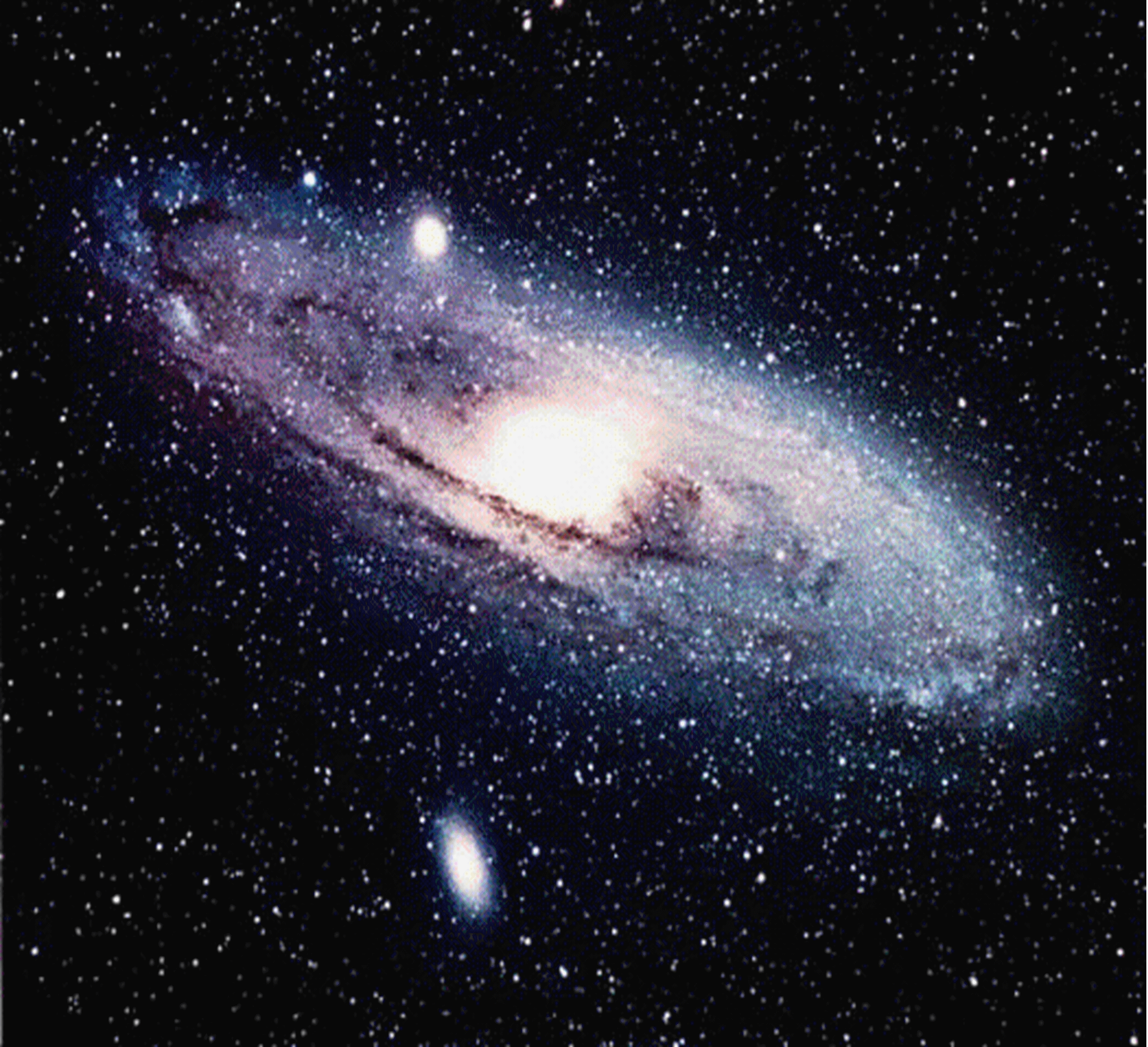 Ближайшая к нам крупная галактика - галактика Андромеды (M31), она находится примерно в 2,5 миллиона световых лет от нас. 
