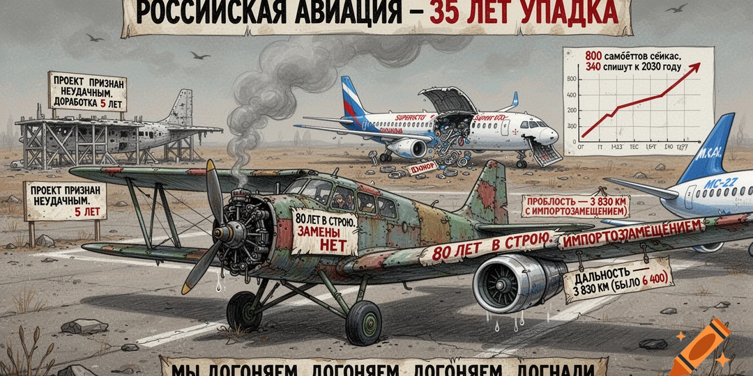 Авиация на игле: как Россия 30 лет убивала своё небо и наконец почти добила