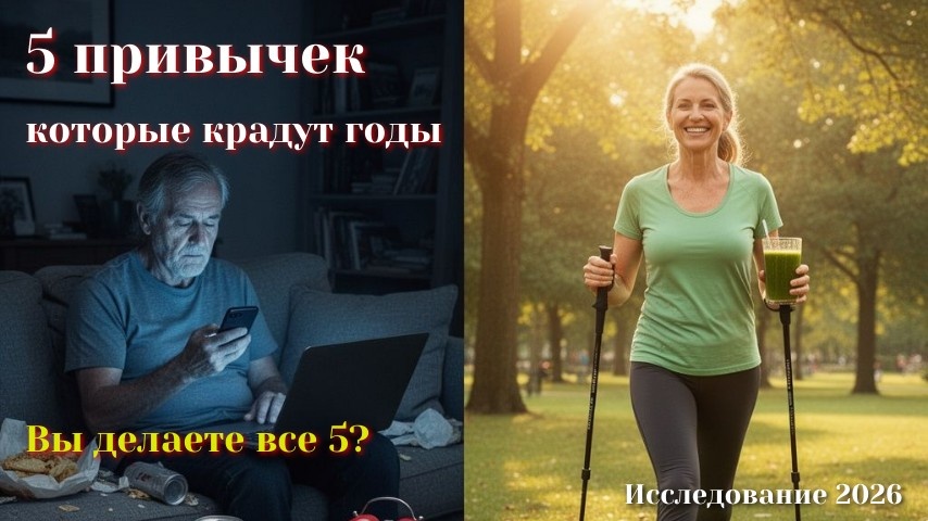 Учёные 2026 назвали 5 привычек, которые каждый день убивают вас. Вы делаете все 5?