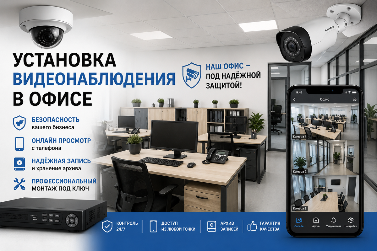 Видеонаблюдение в офисе в днр