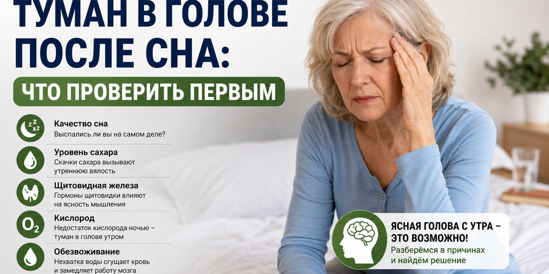 Туман в голове после сна: что проверить первым?