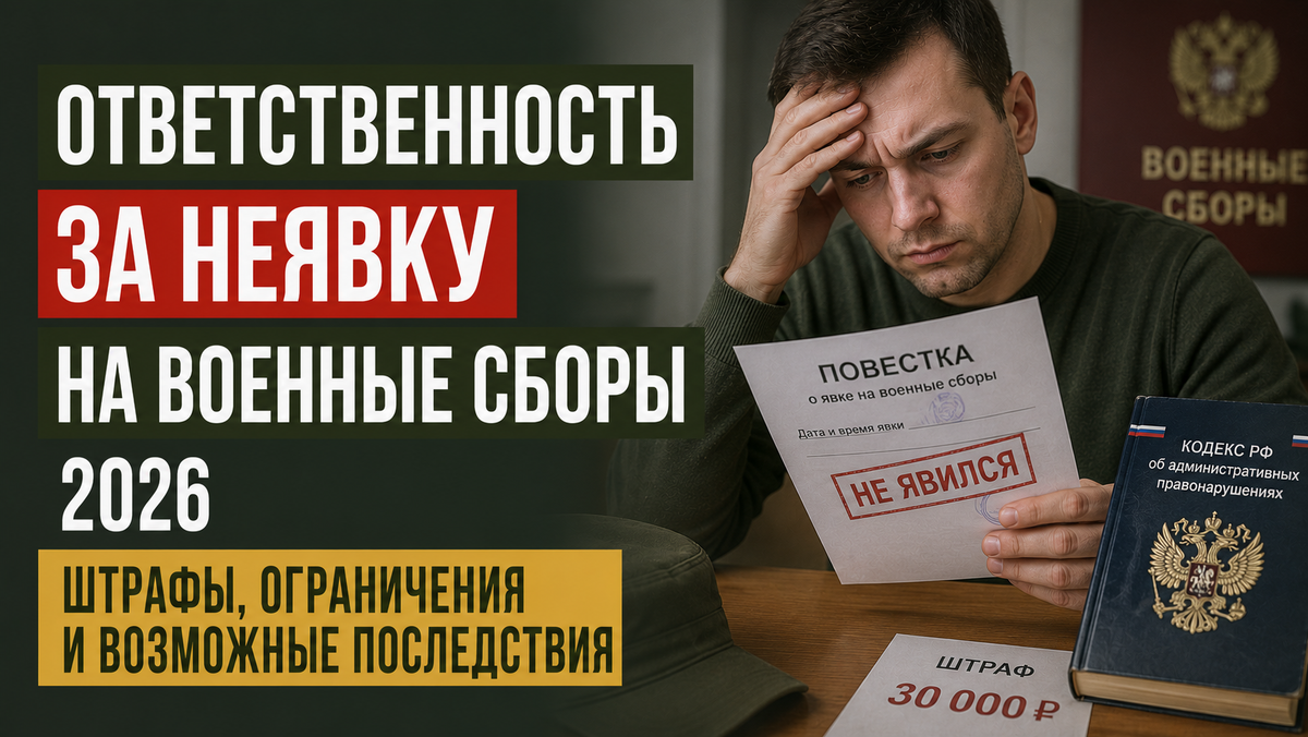 Ответственность за неявку на военные сборы 2026: штрафы, ограничения и возможные последствия