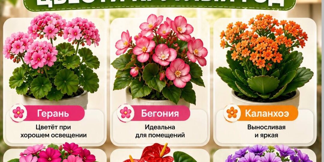 Цветут круглый год на вашем подоконнике и не капризничают