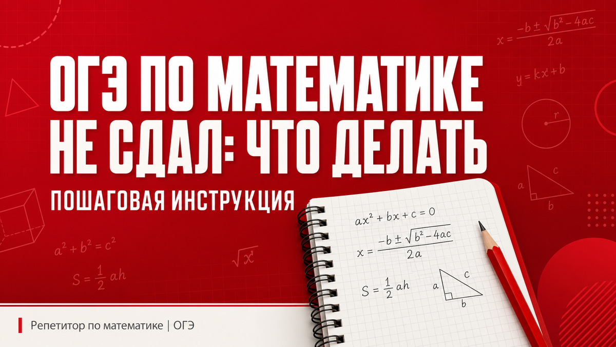 пошаговая инструкция, что делать если не сдал ОГЭ по математике