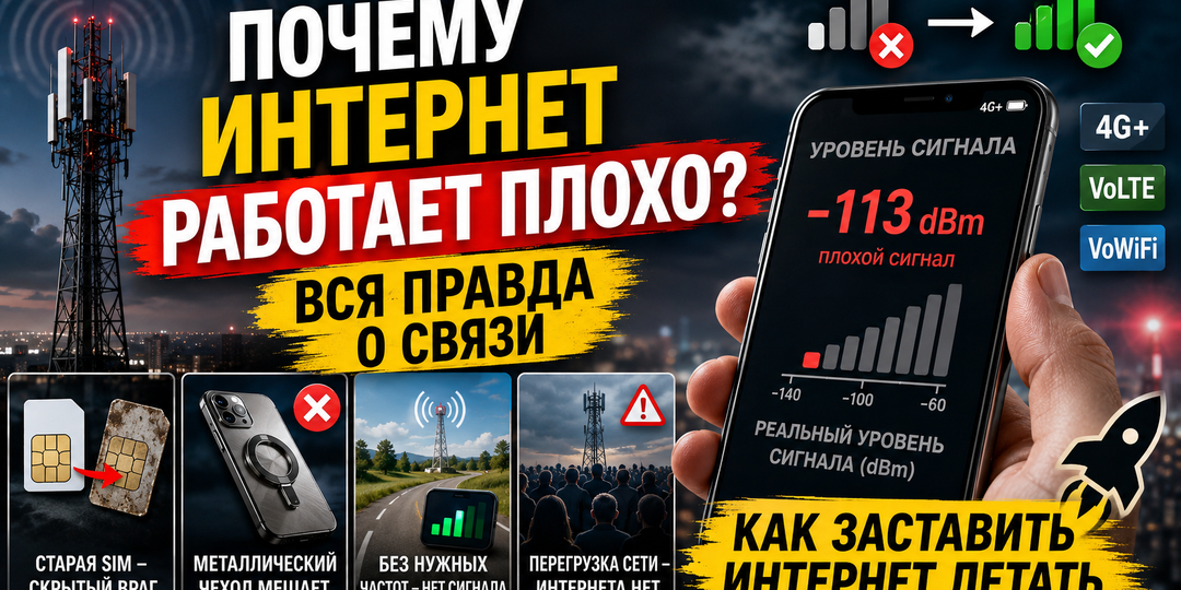 Забудь про "Нет сети": Как улучшить мобильную связь и интернет за 1 минуту