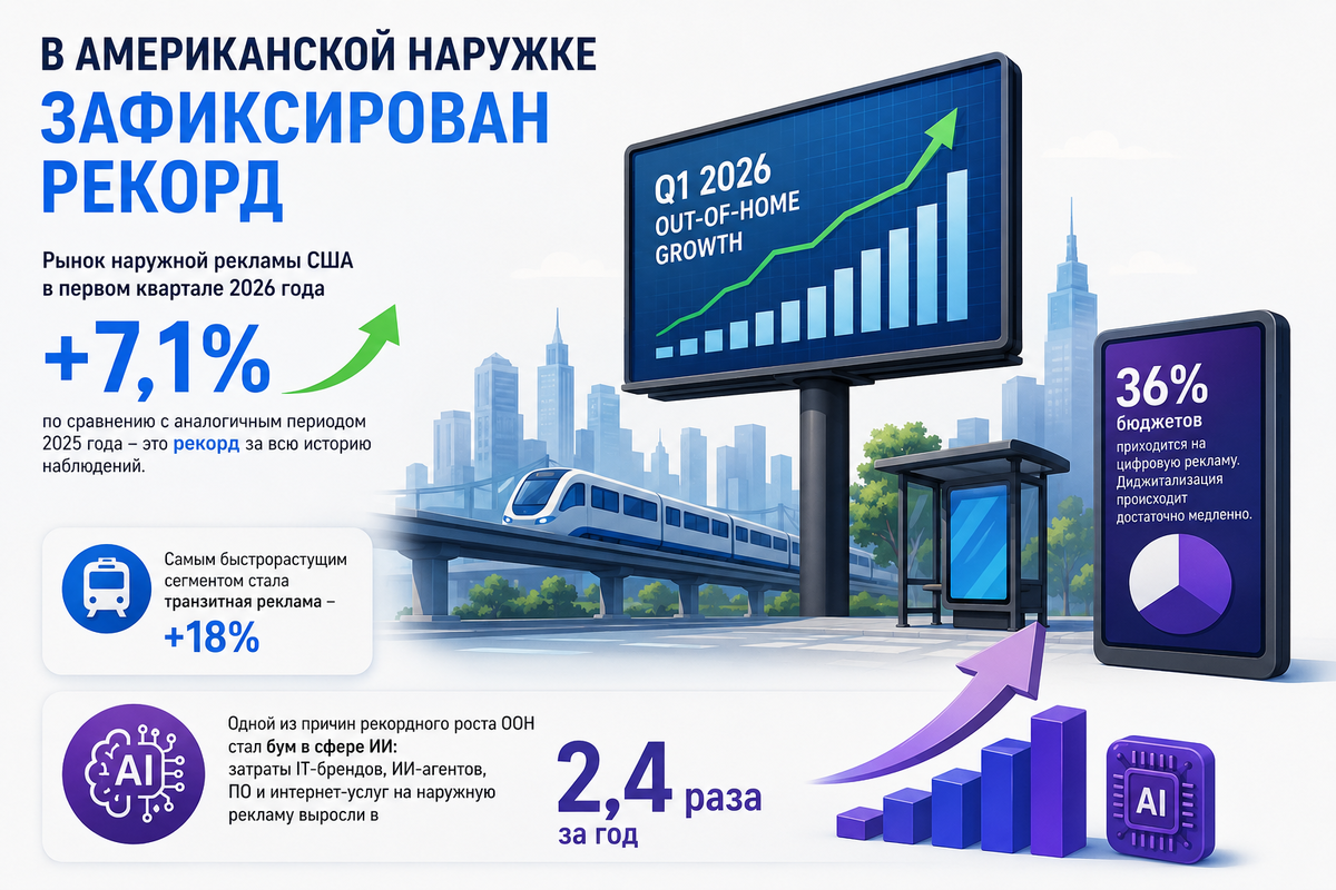 Out of Home США показал рекордный рост первого квартала за всю историю наблюдений