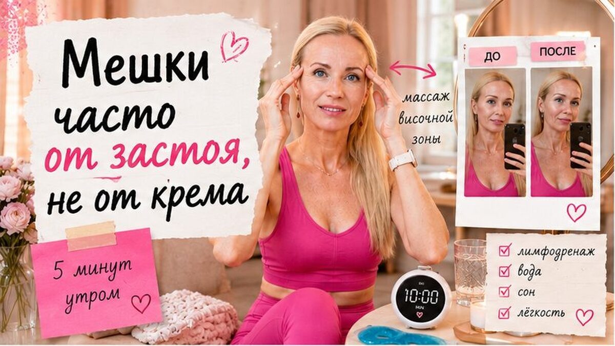 девушка подказывает на зону глаз, тема как убрать мешки под глазами