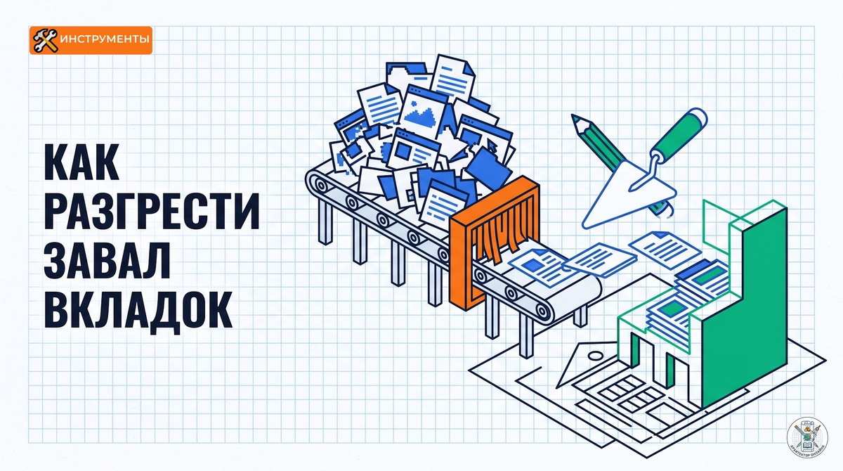 Вкладки копятся, а прогресс стоит? Разбираем систему «вход → фильтр → выход»: как отключить режим накопителя, отфильтровать шум и пускать знания в дело.