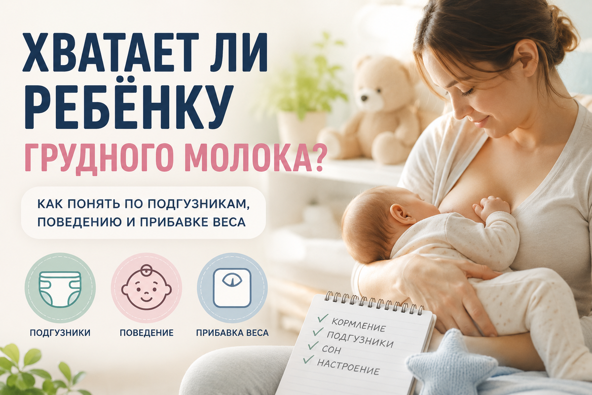 Какие признаки действительно показывают, что ребёнок получает достаточно грудного молока