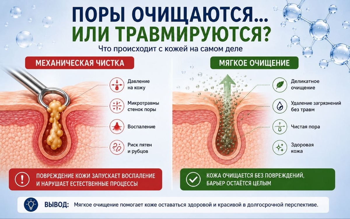 Очищение пор: без рубцов и пятен 