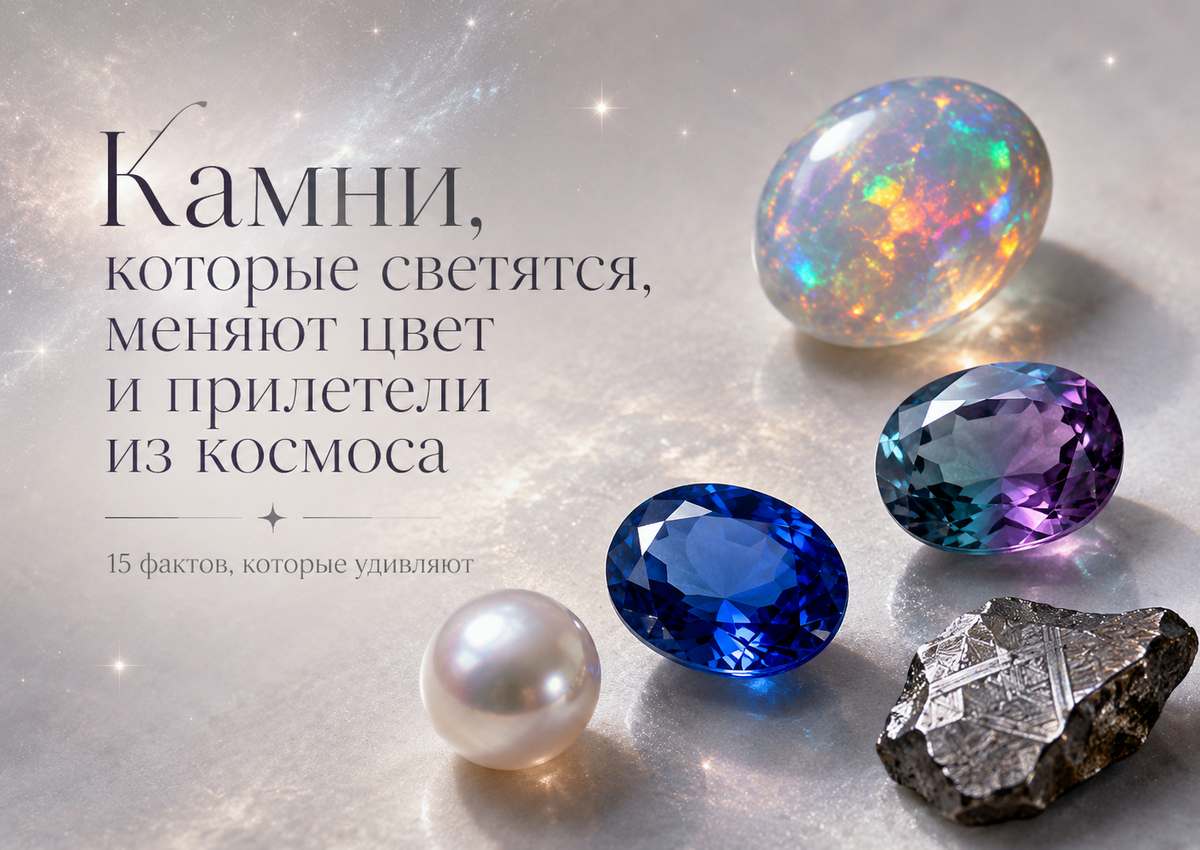 Камни, которые светятся, меняют цвет и прилетели из космоса: 15 фактов, которые удивляют