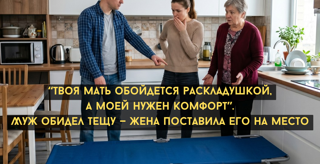 “Твоя мать обойдется раскладушкой, а моей нужен комфорт”. Муж обидел тещу — жена раз и навсегда поставила его на место