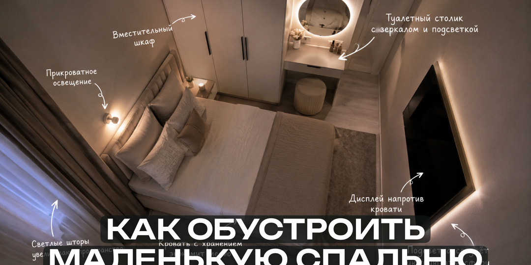 Как обмануть зрение: приемы, которые визуально увеличат маленькую спальню