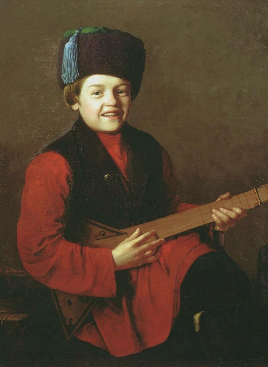 Андрей Лашин. «Парень с балалайкой», 1860-е. Public domain / Wikimedia Commons