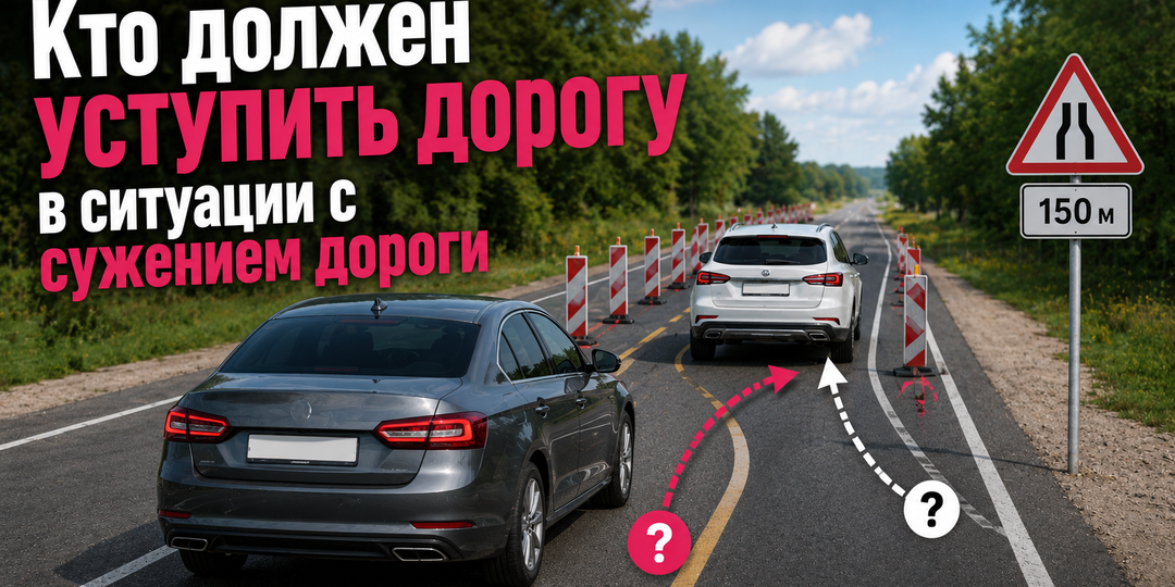 Кто должен уступить при сужении дороги: вопрос, из-за которого водители спорят годами