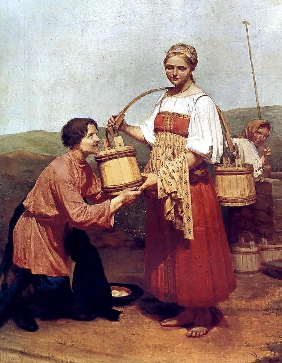Алексей Венецианов «Встреча у колодца», 1843 год