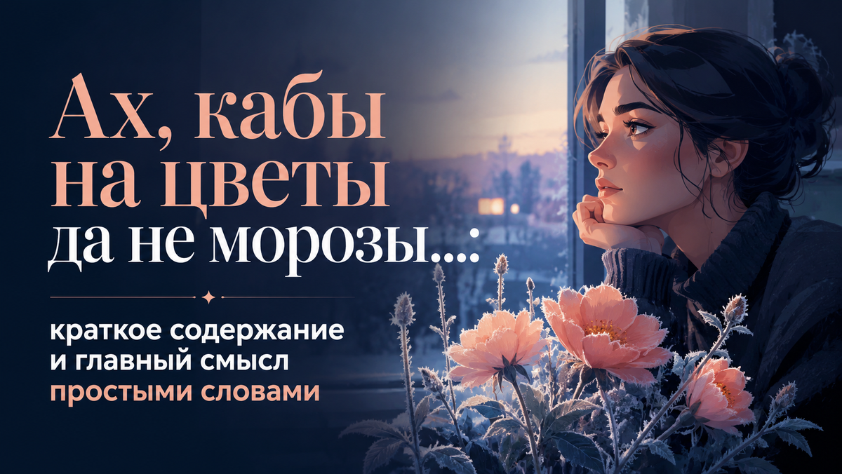 Ах, кабы на цветы да не морозы... Краткое содержание и главный смысл простыми словами