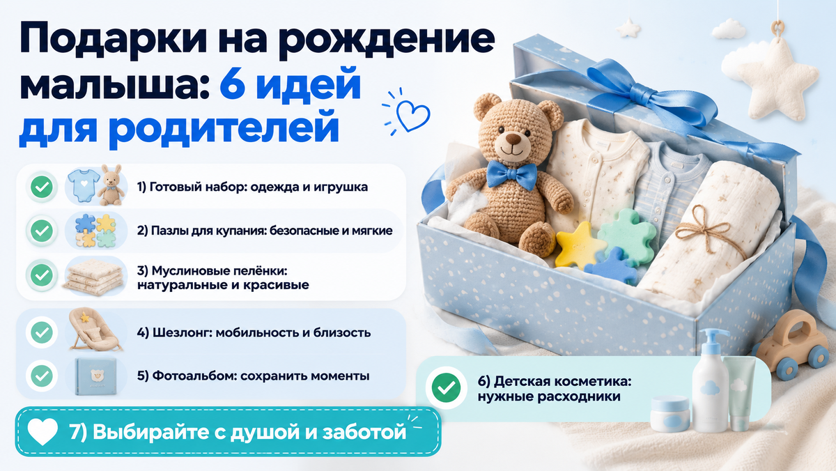 Подарки на рождение малыша: 6 идей для родителей  📷
