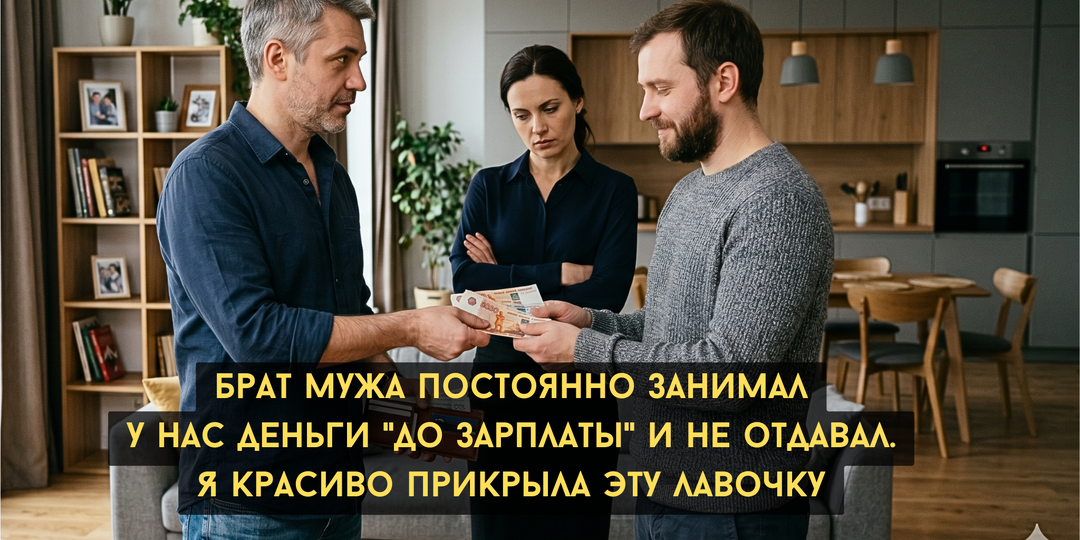 Брат мужа постоянно занимал у нас "до зарплаты" и не отдавал. Я красиво прикрыла эту лавочку