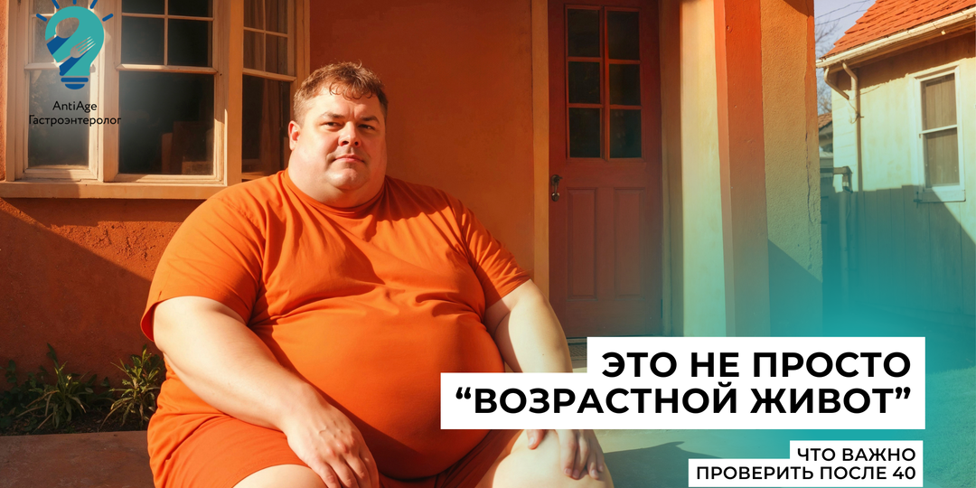 Почему после 40 живот растёт даже у стройных людей