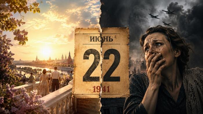22 июня 1941-го: хроника первого дня Великой Отечественной войны. Обложка © ChatGPT / Анна Московко