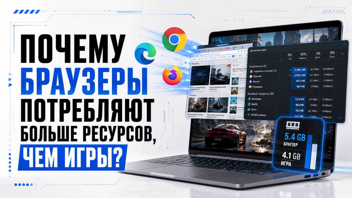 Почему современные браузеры стали потреблять больше ресурсов, чем некоторые игры