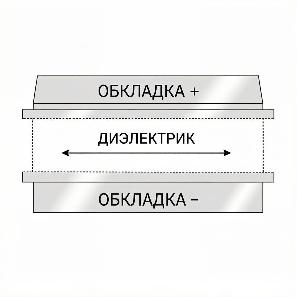 Схематичное изображение конденсатора
