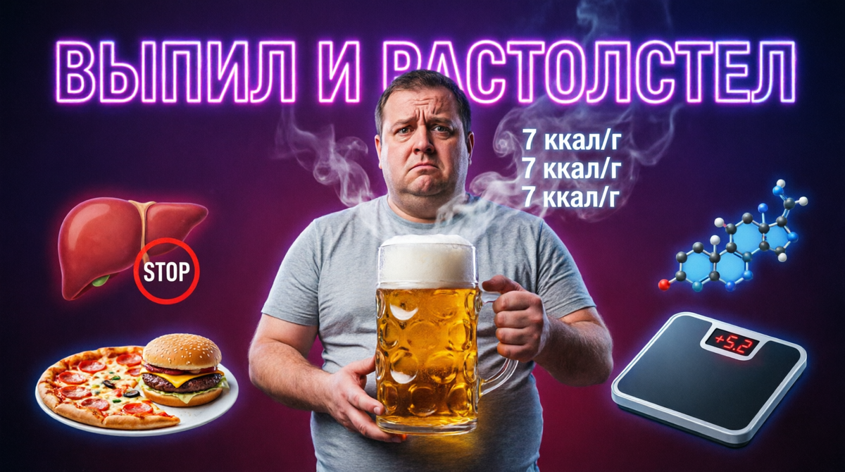 Выпил и растолстел: 4 причины, почему алкоголь превращается в жир на боках