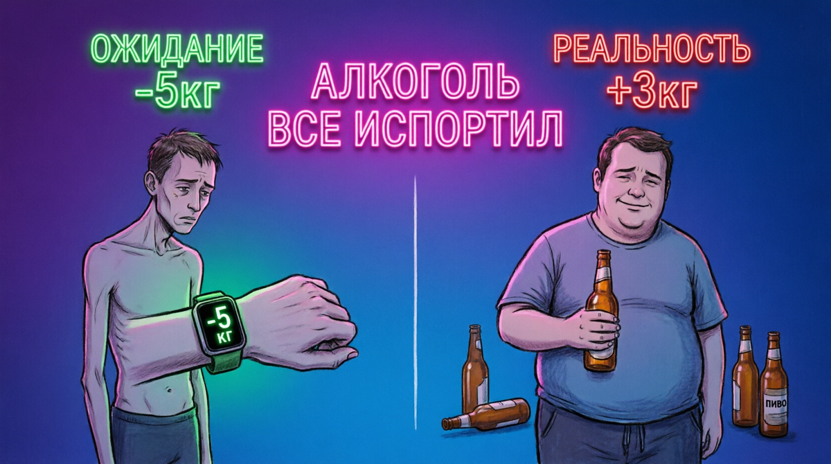 человек смотрит на фитнес-браслет с недоверием или сравнение «ожидание/реальность»