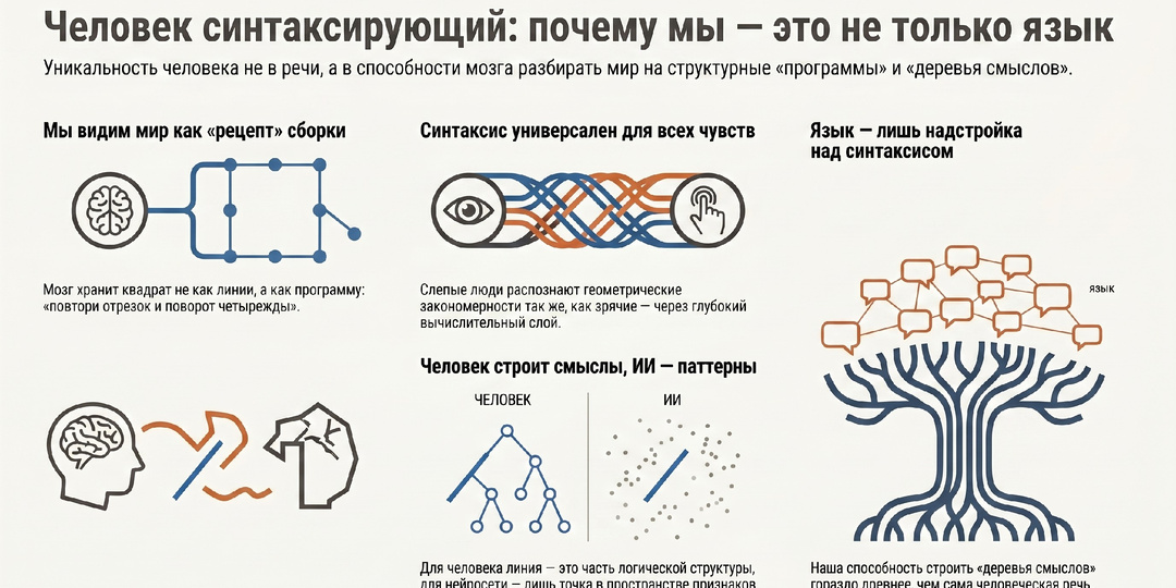 Человек - не говорящее животное. Человек - синтаксирующее животное