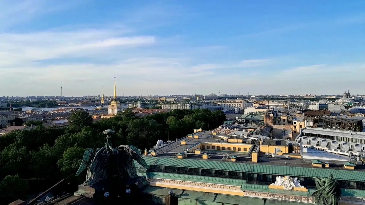 Панорамный вид Петербурга с Исаакиевского собора 
