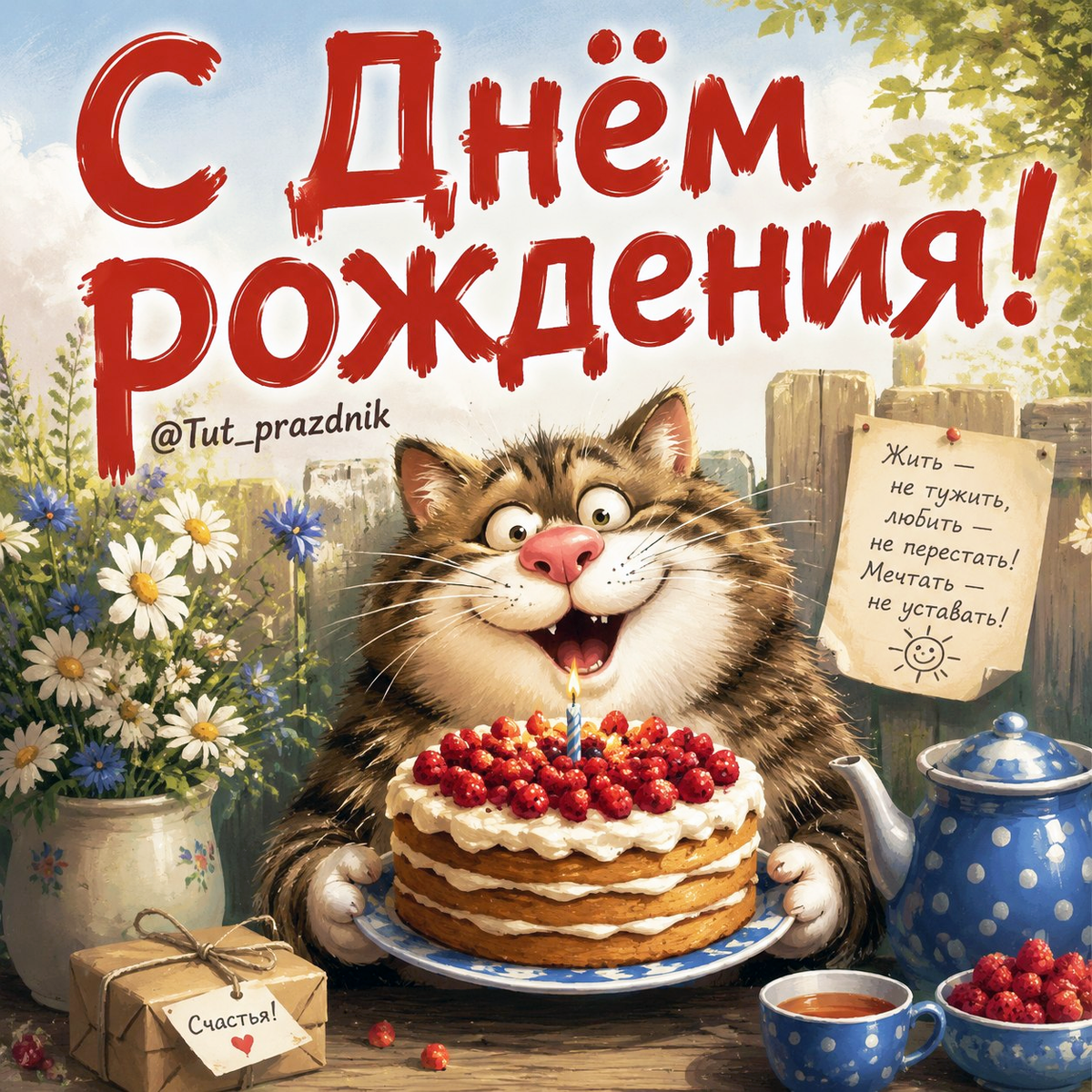 Весёлая открытка С Днём рождения!