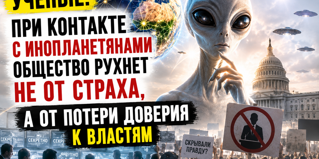 УЧЕНЫЕ: ПРИ КОНТАКТЕ С ИНОПЛАНЕТЯНАМИ ОБЩЕСТВО РУХНЕТ НЕ ОТ СТРАХА, А ОТ ПОТЕРИ ДОВЕРИЯ К ВЛАСТЯМ