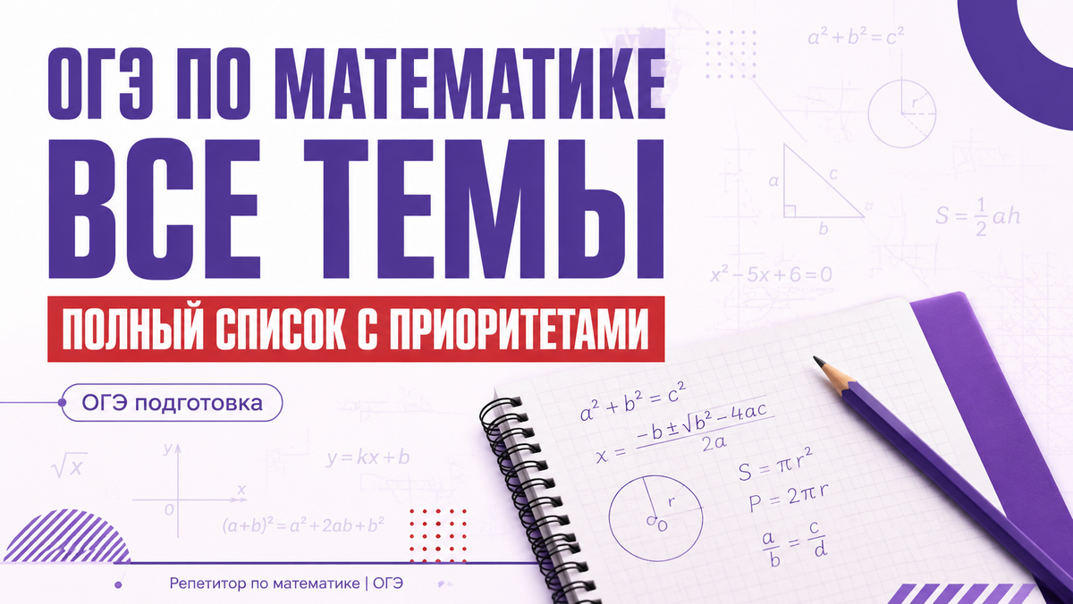 Список тем ОГЭ по математике для студентов, экзамен, приоритеты