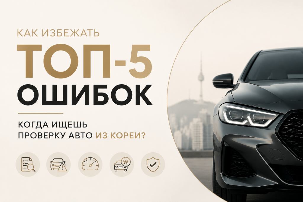    Как избежать Топ-5 ошибок, когда ищешь проверку авто из Кореи?