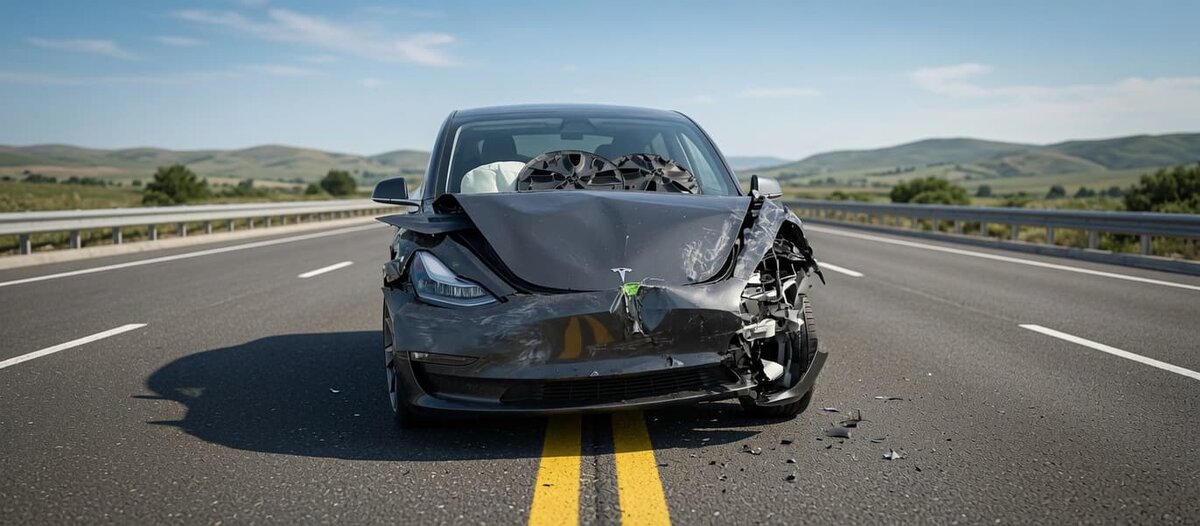 Tesla Model 3 после аварии